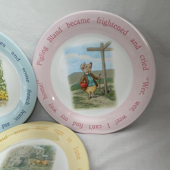 Pottery Barn Kids Peter Rabbit Beatrix Potter Melamine Dinner Plates SET of 3 - Picture 11 of 12